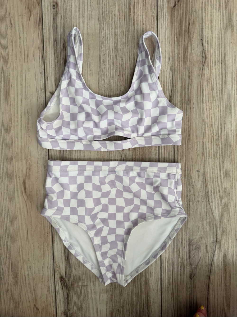 Old Navy Lilac and White Check Kids Bikini Set